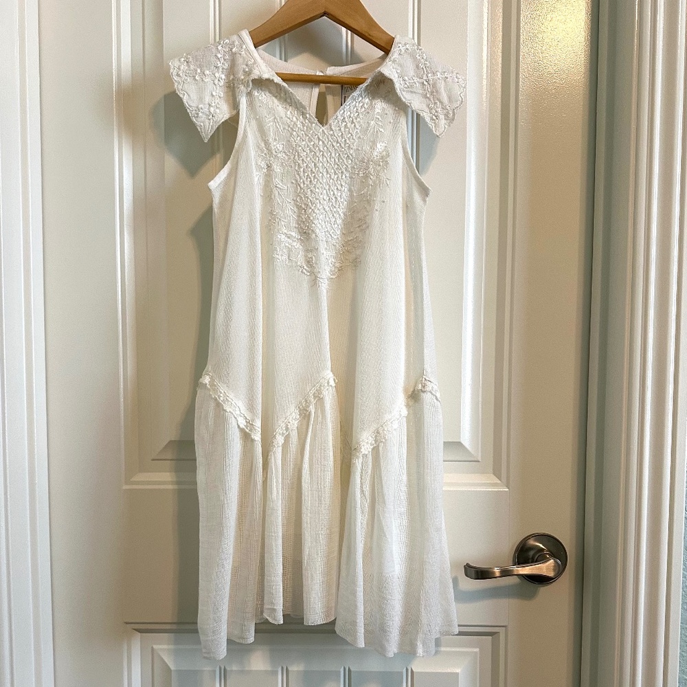 Zara Kids Girls White lace beaded dress size 6 NWT